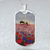 Australia Anzac Day Dog Tag Poppy Red And Purple Flower Anzac Design