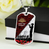 Australia Anzac Day Dog Tag Poppy Flower And Barbed Wire