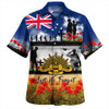 Australia Hawaiian Shirt Lest We Forget Poppies And Soldiers Army Style