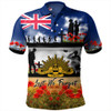 Australia Polo Shirt Lest We Forget Poppies And Soldiers Army Style