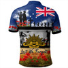 Australia Polo Shirt Lest We Forget Poppies And Soldiers Army Style