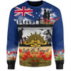 Australia Sweatshirt Lest We Forget Poppies And Soldiers Army Style