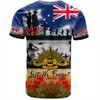 Australia T-Shirt Lest We Forget Poppies And Soldiers Army Style