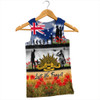 Australia Men Singlet Lest We Forget Poppies And Soldiers Army Style