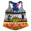 Australia Women Racerback Singlet Lest We Forget Poppies And Soldiers Army Style