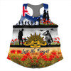Australia Women Racerback Singlet Lest We Forget Poppies And Soldiers Army Style