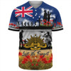 Australia Baseball Shirt Lest We Forget Poppies And Soldiers Army Style