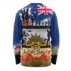 Australia Long Sleeve T-shirt Lest We Forget Poppies And Soldiers Army Style