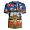 Australia Rugby Jersey Lest We Forget Poppies And Soldiers Army Style