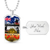 Australia Anzac Day Dog Tag Lest We Poppies And Soldiers Army Style