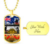 Australia Anzac Day Dog Tag Lest We Poppies And Soldiers Army Style