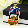 Australia Anzac Day Dog Tag Lest We Poppies And Soldiers Army Style