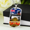 Australia Anzac Day Dog Tag Lest We Poppies And Soldiers Army Style