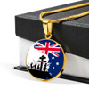 Australia Necklace Circle Anzac Day Flag With Map
