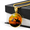 Australia Necklace Circle Lest We Forget Anzac Day Horse Brigade
