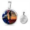 Australia Necklace Circle Lest We Forget Half Flag