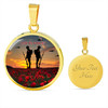 Australia Necklace Circle Lest We Forget Soldiers Sunset Poppies