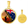 Australia Necklace Circle Lest We Forget Barbed Wire