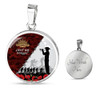 Australia Necklace Circle Anzac Day Poppy Flower And Barbed Wire