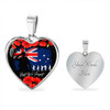 Australia Necklace Heart Anzac Day Lest We Forget Grunge