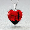 Australia Necklace Heart Anzac Day Poppy Flower