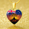 Australia Necklace Heart Anzac Day Soldiers