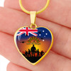 Australia Necklace Heart Anzac Day Soldiers