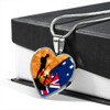 Australia Necklace Heart Anzac Let We Forget With Flag