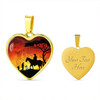 Australia Necklace Heart Lest We Forget Horse Design