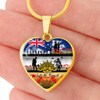 Australia Necklace Heart Lest We Forget Poppies And Soldiers Army Style
