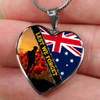Australia Necklace Heart Lest We Forget Barbed Wire