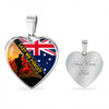 Australia Necklace Heart Lest We Forget Barbed Wire