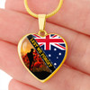 Australia Necklace Heart Lest We Forget Barbed Wire