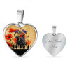 Australia Necklace Heart Lest We Forget Brigade Flag Water Color Poppy