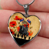 Australia Necklace Heart Lest We Forget Brigade Flag Water Color Poppy