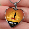 Australia Necklace Heart Anzac Day For The Fallen, Lest We Forget