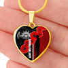 Australia Necklace Heart Anzac Day Lest We Forget Remebrance Day (Black)