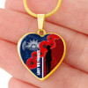 Australia Necklace Heart Anzac Day Lest We Forget Remebrance Day (Blue)