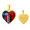 Australia Necklace Heart Anzac Day Lest We Forget Remebrance Day (Blue)