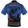 Australia Anzac Zip Polo Shirt Anzac Day Poppy Flowers Blue 2