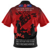 Australia Anzac Zip Polo Shirt Anzac Day Poppy Flowers Red 2