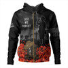 Australia Hoodie Lest We Forget Hat And Boots Design Poppy Flower