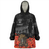 Australia Snug Hoodie Lest We Forget Hat And Boots Design Poppy Flower