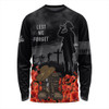 Australia Long Sleeve T-shirt Lest We Forget Hat And Boots Design Poppy Flower