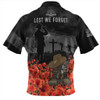 Australia Zip Polo Shirt Lest We Forget Hat And Boots Design Poppy Flower
