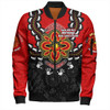 Australia Bomber Jacket Aboriginal Inspired Naidoc Symbol Pattern