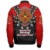 Australia Bomber Jacket Aboriginal Inspired Naidoc Symbol Pattern