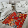 Australia Aboriginal Inspired Area Rug - Crocodile And Kangaroo Aboriginal Art