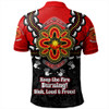 Australia Polo Shirt Aboriginal Inspired Naidoc Symbol Pattern