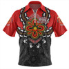Australia Zip Polo Shirt Aboriginal Inspired Naidoc Symbol Pattern
